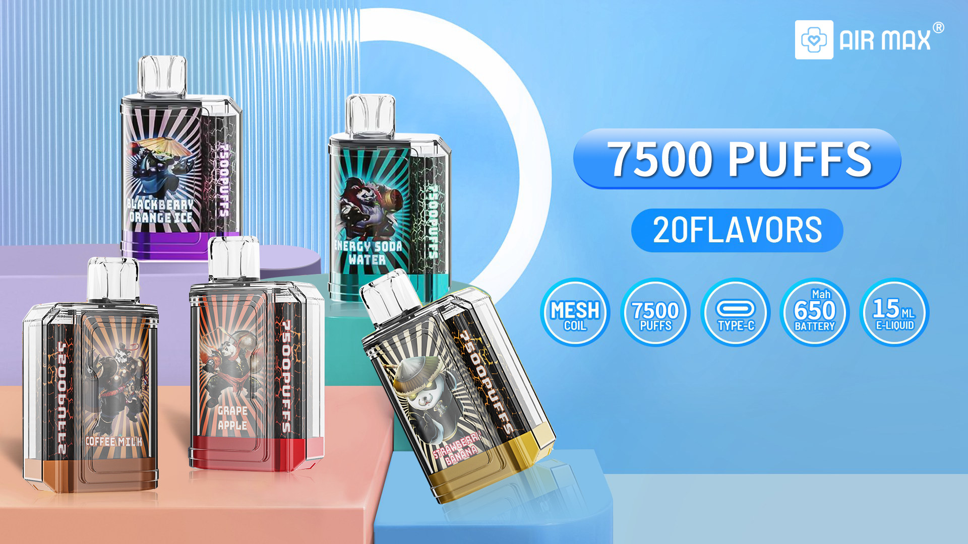 Air Max Panda Box 7500 Puffs Disposable Vape (1)d1r