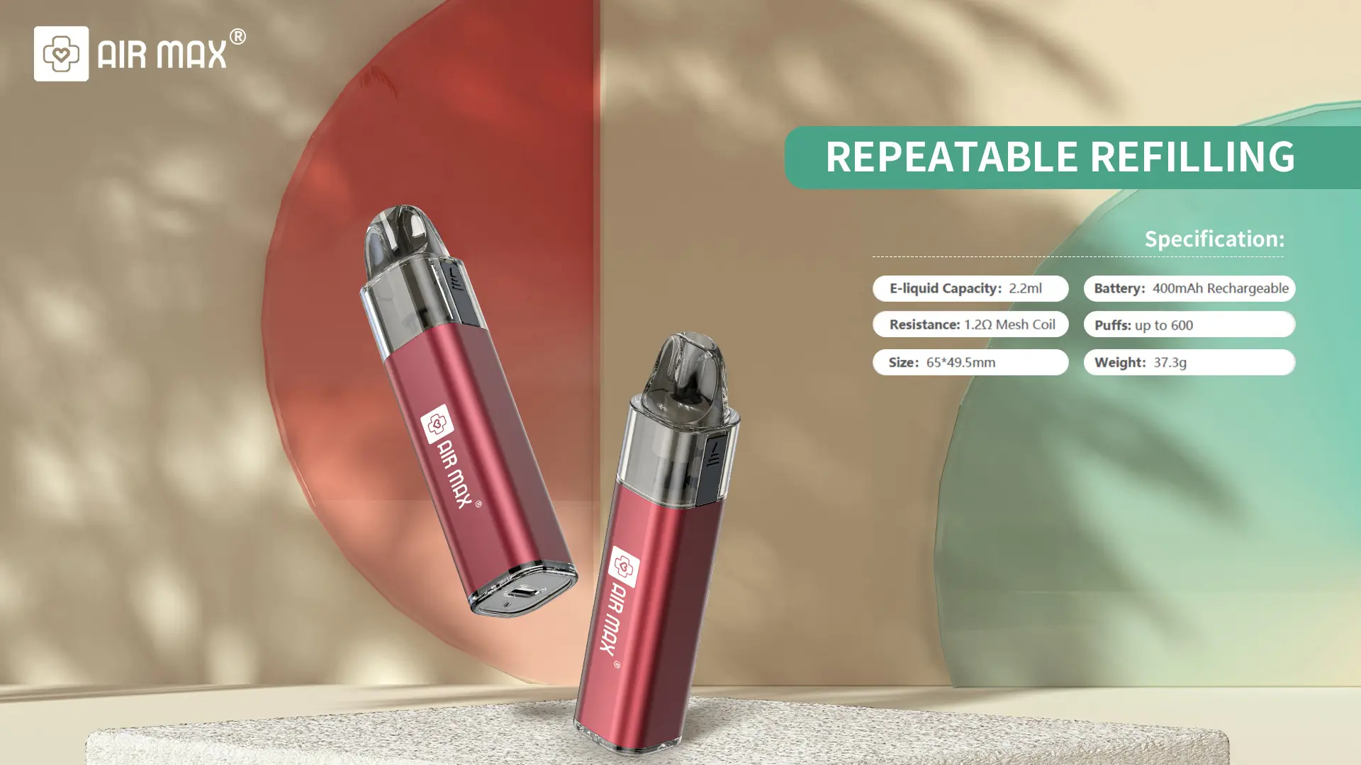 Air Max Refillable Disposable 600 Puffs Disposable Vape (5)4sg